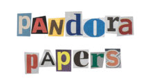 anonymous letter with "pandora papers" text in letters cut out from newspapers