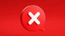 White cross check mark icon button and no or wrong symbol on reject cancel sign button negative checklist background with decline option box. 3D rendering.